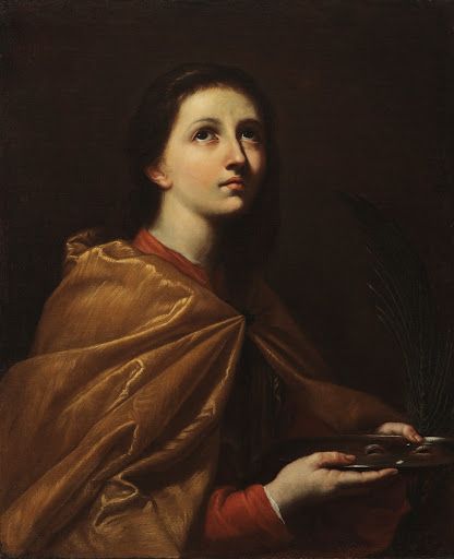 Giovanni Do - St. Lucy (1635) St Lucy, Golden Plate, Saint Lucy, Baroque Painting, Rennaissance Art, Couple Painting, Saint Lucia, Lady Of Lourdes, December 13