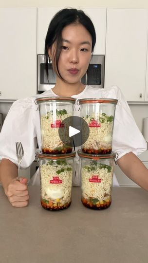 346K views · 35K reactions | cup noodles in a jar 🫙🍜🤭 #jarjourney #cupnoodles #instantramen #ramenrecipe #easymealprep #mealprepideas #healthieralternative #mealinajar #masonjarramen #noodletok #fypシ | kristine Ramen Noodle Recipes Half Baked Harvest, Homemade Cup Noodles, Ramen Noodles Upgrade, Asian Noodle Recipes Chicken, Ramen In A Jar, Noodles In A Jar, Jar Noodles, Chicken Soy Sauce, Ramen Noodles Recipe