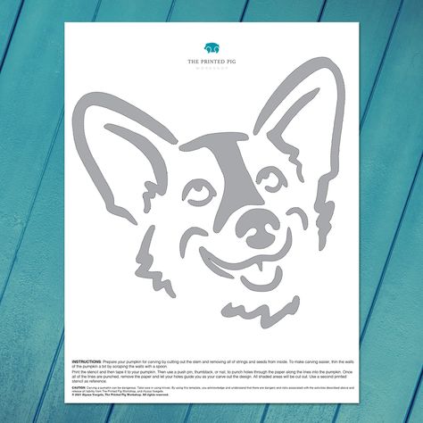 Printable Pumpkin Carving Pattern: Corgi - Etsy Finland Corgi Pumpkin Carving, Corgi Pumpkin, Pumpkin Carving Pattern, Pumpkin Carving Patterns, Food Activities, Pumpkin Carvings Stencils, Pumpkin Faces, A Pumpkin, Fall Pumpkins