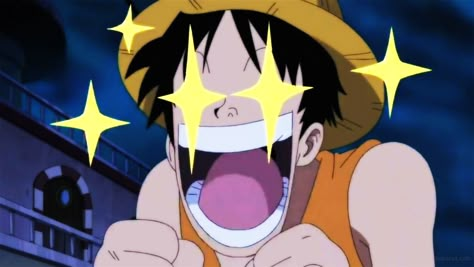 Sparkling impressed Luffy One Piece Thumbs Up, Impressed Meme, Op Drawing, Luffy Funny, Excited Face, Pokemon Ash Ketchum, Anime Meme Face, One Piece Series, Anime Journal