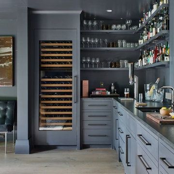 Custom Wine Cabinet Built Ins, Built In Wine Fridge, Wine Fridge Cabinet Built Ins Bar Ideas, Farmhouse Wine Bar, Wine Fridge Cabinet Built Ins, Bar Cabinet Kitchen, Bar Design Basement, Wine Fridge In Kitchen, Nook Coffee Bar