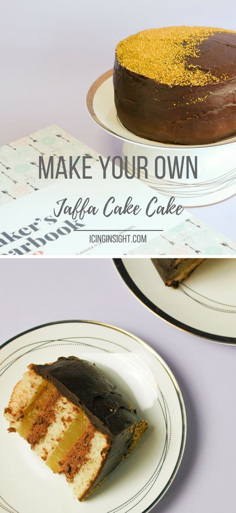 Jaffa Cake Cake Recipe - step by step instructions to make this awesome cake with genoise sponge, homemade orange jelly and from scratch chocolate mousse. Lastly, we cover the whole thing in a delicious chocolate ganache layer. I won't judge if you eat the whole thing Giant Jaffa Cake Recipe, Jaffa Cake Cake, Jaconde Cakes, Giant Jaffa Cake, Homemade Jaffa Cakes, Jaffa Cake Recipe, Genoise Sponge, Sponge Cake Filling, Orange Jelly