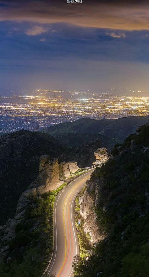 Mt. Lemmon Highway in Tucson, Arizona. Sean Parker Photography Tuscon Arizona, Mt Lemmon, Arizona Adventure, Visit Arizona, State Of Arizona, Southwest Desert, Arizona Travel, Arizona Usa, Winding Road