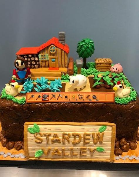 Stardew Valley Cake, Geek Party, Cat Emoji, Gravity Falls Art, Paper Mache Crafts, Birthday Stuff, Angry Cat, Birthday Party Planning, 17th Birthday