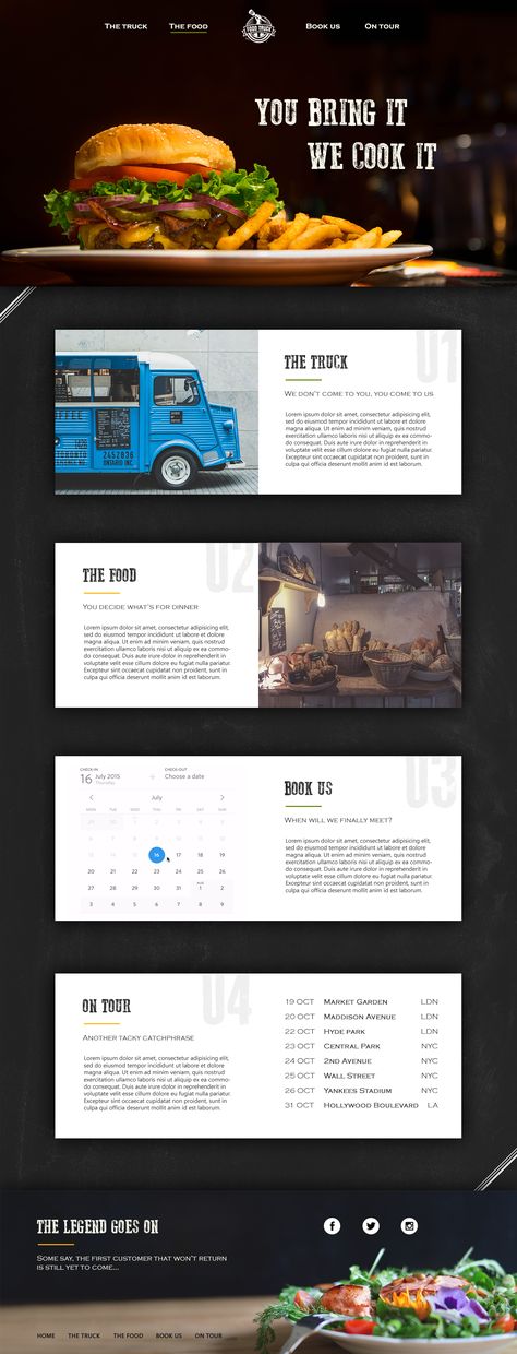 Foodtruck website Food Truck Website Design, Food Truck Website, Truck Website, Food Truck Events, Red Moles, Wireframe Website, Digital Web, One Page Website, Wordpress Website Design