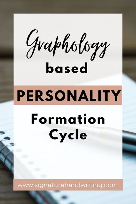 Personality is a complex phenomenon where some combination of an individual self, family, culture, and others are the main determinants. 
Learning about the personality formation cycle as per graphology is a valuable tool for understanding why some people behave as they do. 
The cycle describes the impact on an individual's self-image and relationships. Signature Analysis, Handwriting Signature, Handwriting Analysis, Improve Your Handwriting, Natural Health Tips, Personality Type, One Moment, Personality Types, Self Improvement Tips