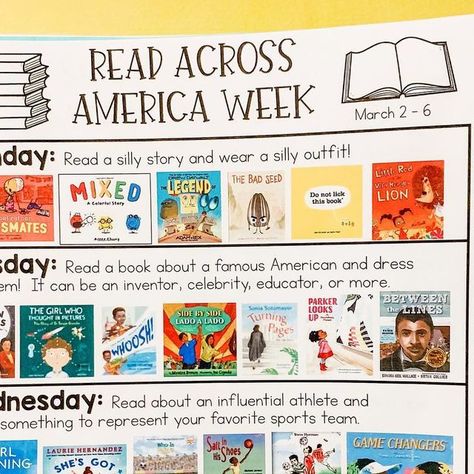 Read Across America Dress Up Days, Read Across America Week, Read Across America, Read Across America Ideas For School, America Dress, Library Media Specialist, Turning Pages, The Bad Seed, Media Specialist