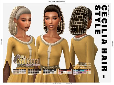 Sims 4 Medieval Headpiece, Sims 4 Cc Medieval Hair, Sims 4 Targaryen Cc, Sims 4 Medieval Cc Clothes, Sims 4 Tudor Cc, Medieval Sims 4, Sims 4 Medieval Cc, Sims Historical, Ts4 Medieval