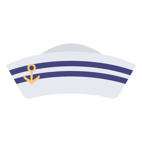 Sailor hat flat PNG Design Sailor Hat Drawing, Cap Drawing, Sailor Cap, Navy Hat, Sailor Hat, Navy Hats, Vector Background Pattern, Diy Hat, Shirt Maker