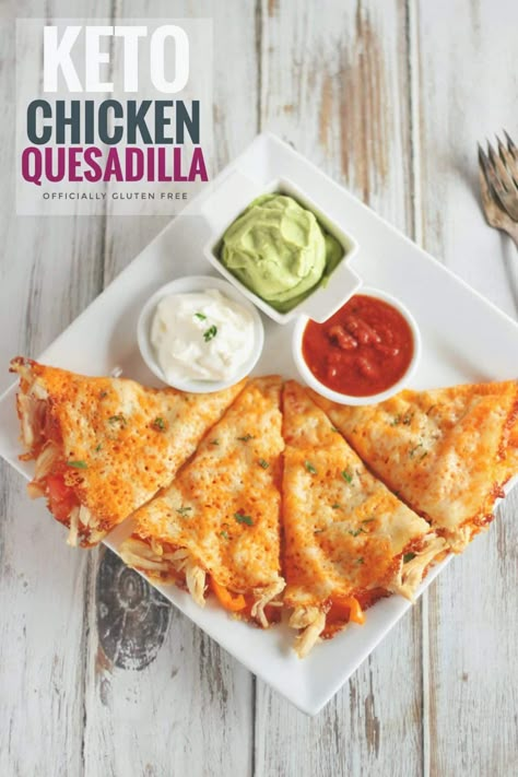 The Best Keto Chicken Quesadilla Recipe | Easy Keto Quesadilla Keto Chicken Quesadilla, Chicken Quesadilla Recipe, Keto Cheese, Chicken Quesadillas, Keto Dinners, Keto Lunch, Keto Ideas, Keto Recipes Dinner, Keto Foods