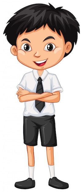 One happy boy in school uniform | Premium Vector #Freepik #vector #small-boy #school-boy #pupil #little-boy School Boy Drawing, Boy Clip Art, Boy Cartoon Characters, Boy School, Editing Templates, Student Cartoon, Boy Cartoon, School Cartoon, Boys Uniforms