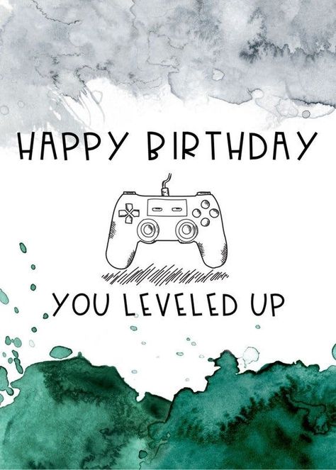 Happy Birthday Gamer, Gamer Style, Happy Birthday Illustration, Funny Happy Birthday Wishes, Happy Birthday Art, Happy Birthday Wishes Quotes, Happy Birthday Wishes Cards, Happy Birthday Pictures, Birthday Quotes Funny