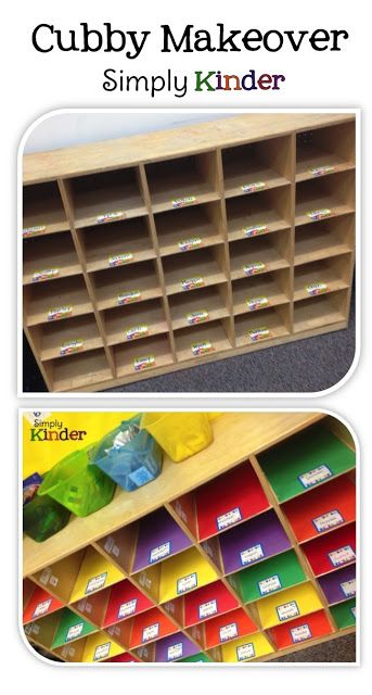 Cubby Makeover by Simply Kinder! Dismiss students by calling them by color to reduce crowding during dismissal. Kindergarten Cubbies Ideas, Line Leader Ideas, School Cubby Storage Ideas, Manipulative Storage, Cubby Makeover, Kindergarten Organization, Classroom Arrangement, Organized Classroom, Bags Storage