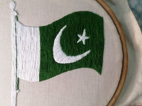 Independence day pakistan flag embroidery hand made Pakistan Map, Pakistani Flag, Pakistan Flag, Pakistan Independence Day, India Flag, Flag Embroidery, Embroidery Hand, Fashion Top Outfits, Embroidery Patterns Vintage