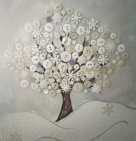 Crafts Using Buttons Ideas, Jewelry Tree Craft, Christmas Button Crafts, Button Tree Art, Diy Button Crafts, Vintage Buttons Crafts, Button Art Projects, Buttons Crafts Diy, Buttons Crafts