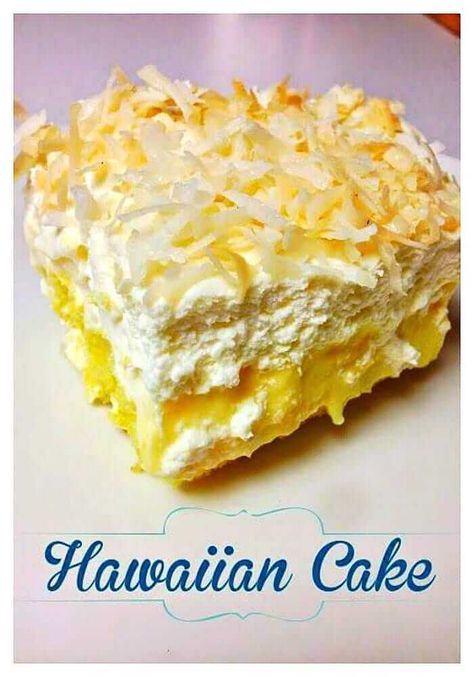 Hawaiian Wedding Cake, Hawaiian Desserts, Hawaiian Cake, Pineapple Desserts, Poke Cake Recipes, Poke Cakes, Pineapple Cake, A Piece Of Cake, Monkey Bread