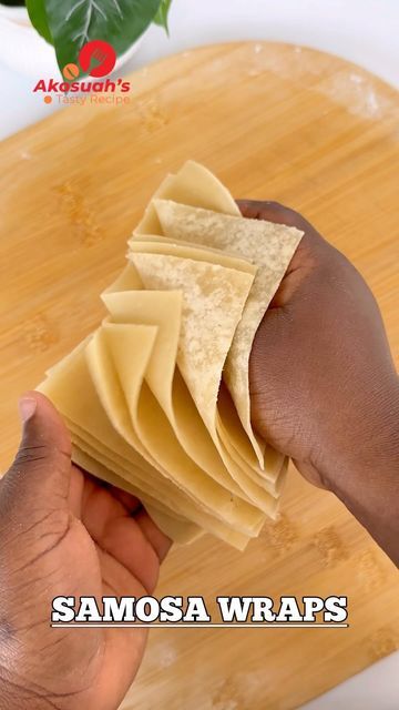 Dr.Akosuah |Food Content Creator🇬🇭 on Instagram: "✅HOW TO MAKE SAMOSA WRAPS

✅INGREDIENTS 
2cups soft flour or hard flour or APF
Pinch of salt
2 tablespoons oil
Oil for brushing
Water
Extra flour for dusting 

✅NOTE
💙Add the water in bits until a stiff dough is formed
💙Please double it in 4 and roll out

#foodies #snack #ghana #ghanaian #ghanafood #ghanafoodie #ghanafoodnetwork #streetfood #kumasi #accra #accrafoodie #ghanabreakfast #ghanalunch #ghanaian #foodie #foodblog9ja #foodporn #wraps #springrolls #samosa 

IS THIS HELPFUL?" Sambusa Recipe, Samosa Wraps, Samosa Recipes, Easy Samosa Recipes, How To Make Samosas, Ghana Food, Food Content Creator, Samosa Recipe, Food Content