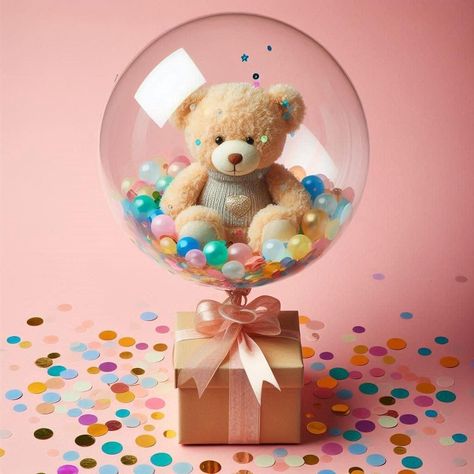 Bobo Balloon Ideas, Newborn Baby Gift Basket, Bobo Balloons, Giveaway Ideas, Baby Shower Baskets, Clear Balloons, Cricut Wedding, Baby Shower Gift Basket, Balloon Crafts