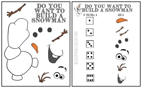 Do you want to build a snowman? Frozen Olaf game and printable. - A girl and a glue gun Frozen Build A Snowman, Build A Snowman Printable, Olaf Games, Printable Snowman Faces, Snowman Printable, Snowman Games, Olaf Snowman, Printable Snowman, Slumber Party Games