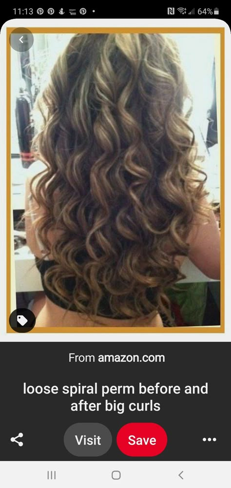 Perms For Layered Hair, Medium Length Permed Hair Waves, Loose Perm With Bangs, Large Perm Curls, Large Spiral Perm, Large Curl Perm Long Hair, Big Curl Perms For Long Hair, Beach Wave Perm Long Hair, Big Perm Curls