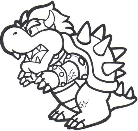 Cute Bowser Coloring Page Bowser Coloring Pages, Bowser Jr, Super Mario Coloring Pages, Superhero Coloring Pages, Scooby Snacks, Superhero Coloring, Mario Coloring Pages, Paper Mario, Coloring Pages For Boys