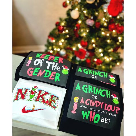 The Grinch Gender Reveal Ideas, Grinch Or Cindy Lou Gender Reveal, Grinch Theme Gender Reveal, Grinch Themed Gender Reveal, Grinch Gender Reveal Ideas, Grinch Gender Reveal, Grinch Baby, Christmas Gender Reveal, Baby Grinch