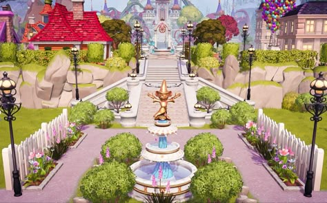 #disney #dreamlightvalley #ddlv #ddlvcommunity #inspo Ddlv Inspiration, Disney Dreamvalley, Disney Dreamlight Valley Design, Dream Light Valley Ideas, Dreamlight Valley Design Ideas, Dreamlight Valley Design, Dreamland Ideas, Disney House Ideas, Peaceful Meadow