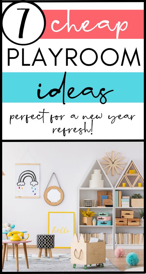 Diy Playroom Decor The Wall, Cheap Playroom Organization, Playroom On A Budget Diy, Simple Playroom Ideas Easy Diy, Diy Playroom Ideas Budget, Cheap Playroom Ideas, Toddler Playroom Ideas Small Spaces, Playroom Ideas On A Budget, Simple Playroom Ideas