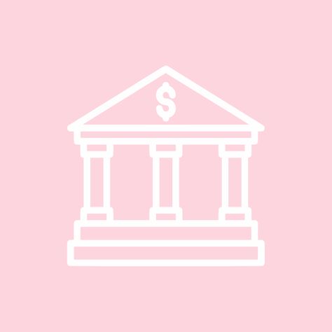 Bank App Icon Aesthetic, Pink Bank Icon, Baby Pink App Icons, Bank Aesthetic, Aesthetic Light Pink, Light Pink App Icons, Bank Icon, Pastel Pink Icons:), Widget Pics