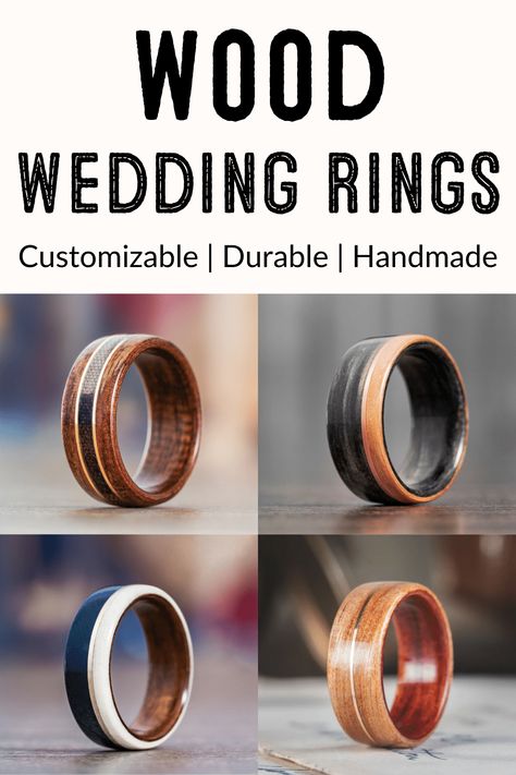 Wooden Wedding Rings For Men, Wedding Rings Rustic, Men’s Wooden Wedding Band, Wood Rings For Men, Unique Male Wedding Bands, Wood Ring Men, Wood Wedding Rings, Wooden Rings Diy, Mens Celtic Wedding Bands