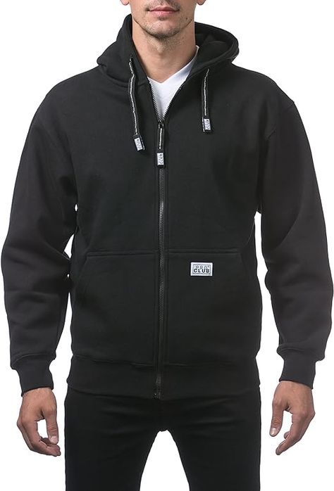 Heavyweight fleece hoodie with front zipper closure and two front pockets Constructed with soft and durable 13oz 60 perercent Ring-Spun Cotton, 40 percent Polyester fleece Relaxed fit for superior comfort. Famous for its premium thickness and weight Double-needle coverseamed neck, armholes, and waistband. Double-ply self fabric lined hood Rib cuffs and waistband made with Lycra for comfort and long wear Cute Easy Outfits For School, Pro Club, Retro Shop, Active Hoodie, Zipper Hoodie, Zip Up Hoodie, Full Zip Hoodie, Fleece Hoodie, Black Hoodie