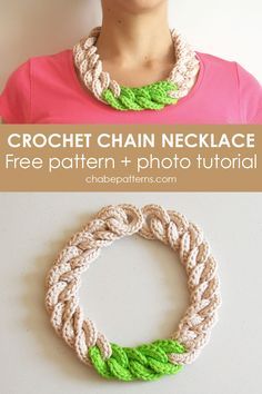 FREE CROCHET PATTERN WITH PHOTO TUTORIAL Slip Stitch Crochet, Crochet Beaded Necklace, Crochet Necklace Pattern, Beaded Necklace Tutorial, Crochet Chain, Crochet Earrings Pattern, Crochet Jewellery, Crochet Collar, Necklace Tutorial