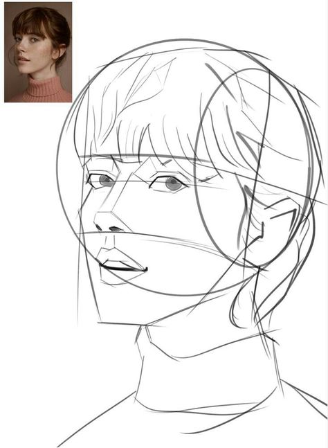 Loomis Head Proportions, Loomis Method Sketch, Loomis Method Drawing, Loomis Method Head, Face Proportions Drawing, Drawing Methods, Loomis Method, Portrait Drawing Tips, Sketch Character