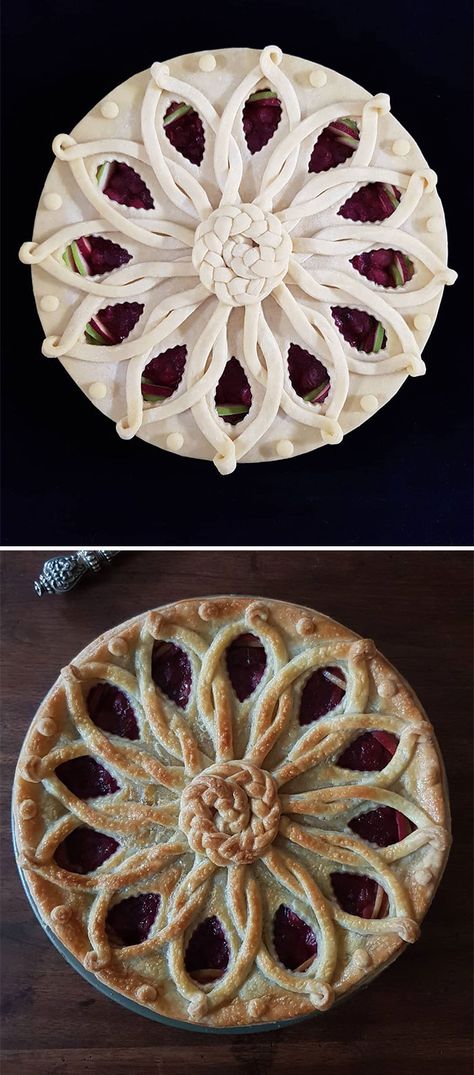 Decorative Pies, Fancy Pies, Creative Pie Crust, Pie Night, Pretty Pie Crust, Fancy Pie Crust, Savory Pie Crust, Pie Crust Art, Beautiful Pie Crusts