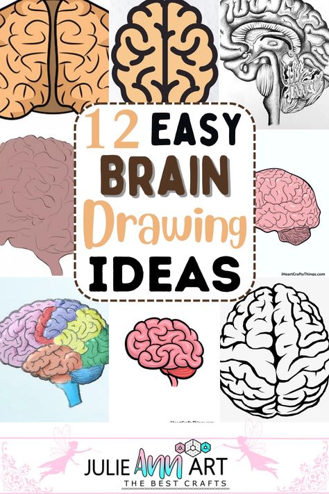 Brain Drawings Drawing Of The Brain, Brain Illustration Design, Drawing A Brain, Brain Aesthetic Art, How To Draw A Brain, Brain Illustration Creative, Brain Art Creative, Brain Drawing Creative, Brain Drawing Simple