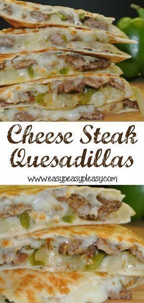 Steak Quesadilla Recipe Easy, Cheese Steak Quesadilla, Steak Quesadilla Recipe, Cheese Steak Quesadillas, Steak Quesadilla Recipes, Steak Quesadillas, Steak Quesadilla, Philly Cheese Steak Sandwich, Quesadilla Recipe