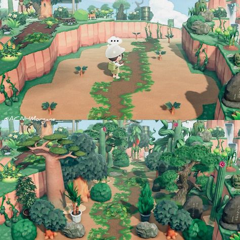 Tropicore Acnh, Jungle Acnh, Fairy Island, Acnh Inspiration, Motif Jungle, Ac New Leaf, Animal Crossing Guide, Acnh Design, Acnh Designs