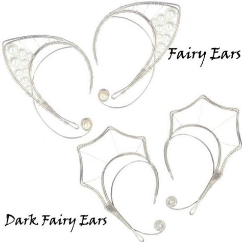 Ear-elven ear cuff by maria lee Elf Ears Tutorial, Fairy Frocks, Wire Elf Ears, Ears Tutorial, Eiffel Tower Jewelry, Skeleton Fairy, Adjustable Wire Bracelet, Dark Skeleton, Elf Ear