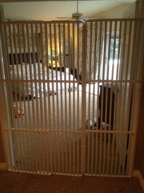 The Tallest Cat Gate In The World Extra Tall Pet Gate, Indoor Gates, Tall Pet Gate, Puppy Gates, Diy Dog Gate, Cat Doors, Cat Gate, Dog Gates, Pet Gates