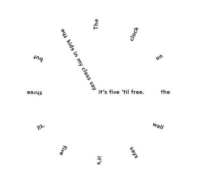 Go Poems: 2019 Post #28 -- A Concrete Clock Poem Concrete Poem Ideas, Poetry Layout, Poetry Examples, Concrete Clock, Dots To Lines, Concrete Poem, Concrete Poetry, Poems About School, Poem Design