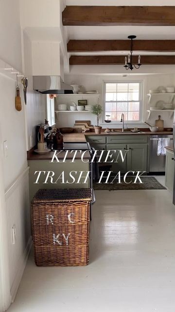 Kitchen Trashcan Ideas, Recycling Trash Can Ideas, Pretty Trash Can Kitchen, Trash In Kitchen Ideas, Trash Can Ideas For Small Kitchen, Pretty Kitchen Trash Cans, Hiding Trash Cans Kitchen, Trash Can In Pantry, Hidden Kitchen Trash Can Ideas