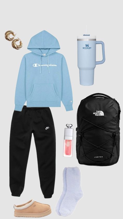 Cute Black Sweatpants Outfit, Sweatpants Outfit For School, Black Sweatpants Outfit, Sweatpants Outfits For School, Outfits Sweatpants, Sweatpants Outfit Ideas, Outfit For School, Back To School Fits, Sweatpants Outfit