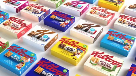 Landor & Fitch is behind Kellogg's new look snacks range with a 'ripped open' theme | Creative Boom Best Cereal, Master Brand, Dirty Martini, Red Logo, Snack Bar, Packaging Design Inspiration, Frosted Flakes, Food Packaging, Rice Krispies