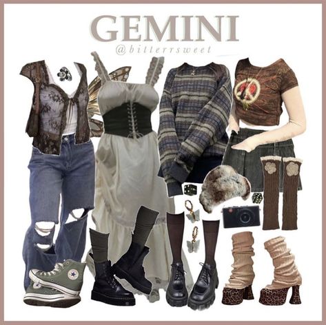 @ bittersweet on ig Gemini Aesthetic Outfit, Gemini Outfits Aesthetic, Gemini Fashion, Gemini Aesthetic, Venus In Gemini, Capsule Wardrobe Women, Gemini Man, Pinocchio, Hippie Outfits