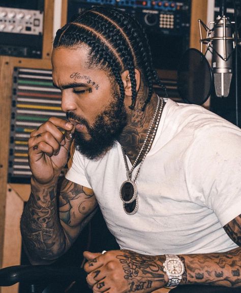 Dave East Braids, Gervonta Davis Braids, Iverson Braids Men, Boys Bun, Fresh Braids, Iverson Braids, Man Braids, Gervonta Davis, Natural Hair Men