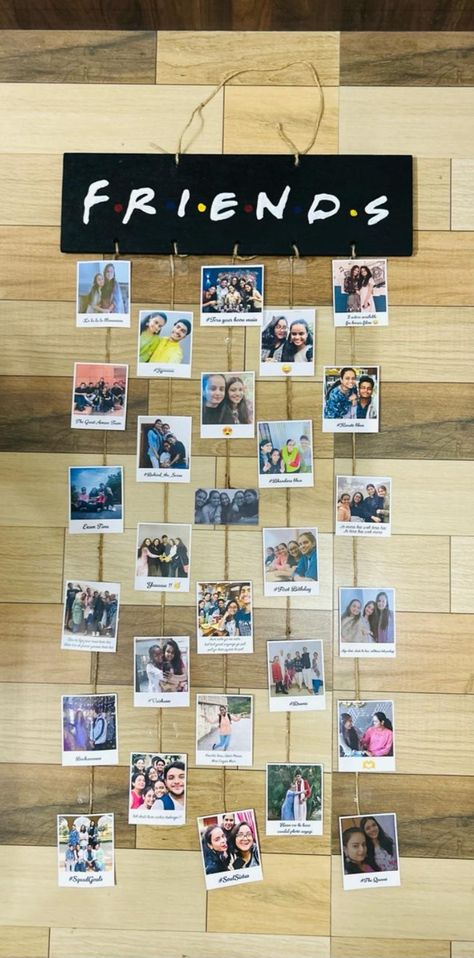 Celebrate your friendships with this beautiful handmade photo collage! 🌟 This unique gift features cherished memories captured in polaroid-style photos, perfect for birthdays, special occasions, or just because. Showcase your best moments and make your friend's day with this heartfelt memory board. Ideal for those looking for creative gift ideas, DIY projects, and personalized presents. #Friends #PhotoGift #BirthdayPresent #HandmadeGift #DIY #PhotoCollage #Friendship #GiftIdeas #BirthdayGift Friends Photo Collage, Friends Collage, Handmade Greeting Card Designs, Creative Gift Ideas, Friendship Photos, Collage Gift, Handmade Gifts For Friends, Friendship Day Gifts, Photo Collage Gift