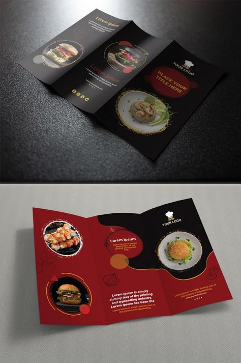 Brochure Restaurant, Menu Brochure, Food Menu Template, Fast Food Menu, Food Template, Photoshop Design Ideas, Valentines Day Food, Design Brochure, Western Food