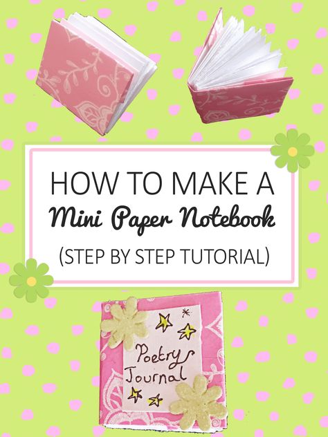 Step by step tutorial onn creating a mini paper notebook. Follow these super easy steps to create your own mini paper notebook! Diy Mini Notebook, How To Make Notebooks, Journals Ideas, Books Diy, Boredom Busters For Kids, Wacky Wednesday, Poetry Journal, Summer Preschool, Scratch Paper