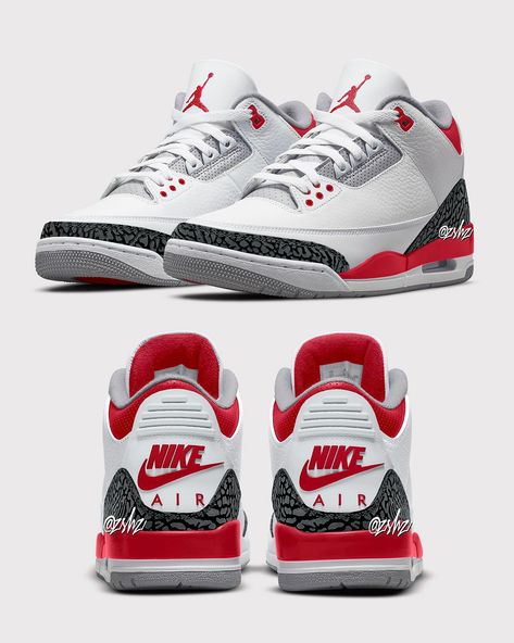 HOUSE OF HEAT on Twitter: "August 6th. DETAILS: https://t.co/H5WpSqF2b1 📸: @zsneakerheadz… " Air Jordan 3 Fire Red, Red And White Jordans, Jordan Retro 3, Red Jordans, White Jordans, Jordan Shoes Retro, Shoes Sneakers Jordans, School Wear, Air Jordan 3 Retro