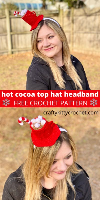 Crochet Hats Free Pattern Ladies, Top Hat Headband, Christmas Headwear, Crochet Christmas Hats, Holiday Headbands, Ugly Holiday Sweater, Hat Headband, Holiday Hats, Crochet Hat Free